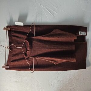 BOZZOLO | NWT BROWN 2 PIECE CROP AND SKIRT SET LARGE